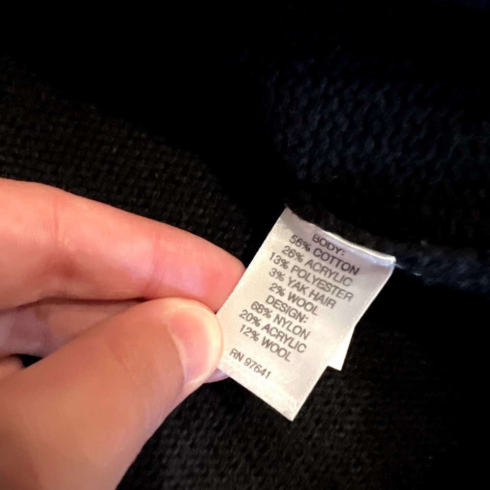 J. Jill Scottish Dog Intarsia Sweater Black Cotton Wool Blend Size Large - Picture 5 of 7